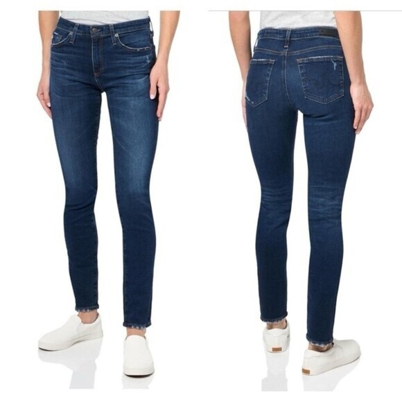 Ag Adriano Goldschmied Denim - AG Adriano Goldschmied The Prima Mid Rise Cigarette Jeans Womens 27 Blue Denim